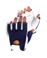 Vibrastop goatskin & nylon half-finger vibration-dampening gloves with adjustable padded wrist straps. Sold by the pair.