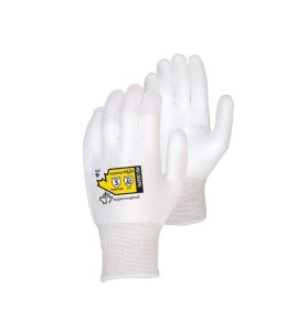 Superior Touch white Dyneema cut-resistant gloves with PU coating, ASTM/ANSI puncture resistant level 3 & cut resistant level A2