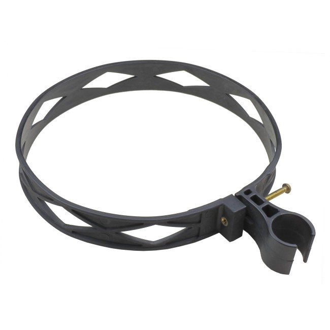 Ceinture d'extincteur robuste en plastique noir, pour extincteurs de 20 lb au dioxyde de carbone (CO2).