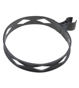 Ceinture d'extincteur robuste en plastique noir, pour extincteurs de 20 lb au dioxyde de carbone (CO2).