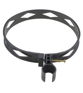 Ceinture d'extincteur robuste en plastique noir, pour extincteurs de 20 lb au dioxyde de carbone (CO2).