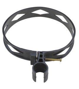 Ceinture d'extincteur robuste en plastique noir, pour extincteurs de 10 et 15 lb au dioxyde de carbone (CO2).