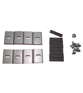 Kit of 8 glass clips for clear acrylic panels of fire extinguisher cabinets and fire hose cabinets.