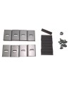 Kit of 8 glass clips for clear acrylic panels of fire extinguisher cabinets and fire hose cabinets.