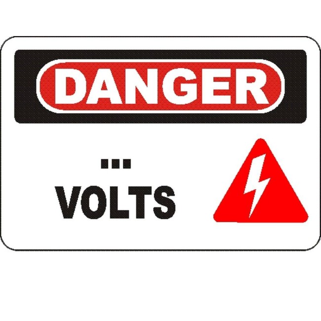 Affiche OSHA « Danger… Volts » à personnaliser: langues, options, formats & matériaux variés