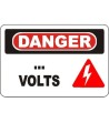 French OSHA “Danger… Volts” sign to be customized: various sizes, materials, languages & optional features