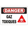 French OSHA “Danger Toxic Fumes” sign in various sizes, materials, languages & optional features