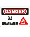 French OSHA “Danger Flammable Gas” sign in various sizes, materials, languages & optional features