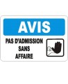 Affiche OSHA «Avis Pas d’admission sans affaire» en français: langues, options, formats & matériaux variés