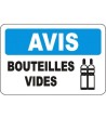 Affiche OSHA «Avis Bouteilles vides» en français: langues, options, formats & matériaux variés