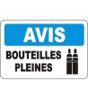 French OSHA “Notice Full Cylinders” sign in various sizes, materials, languages & optional features