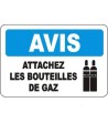 Affiche OSHA «Avis Attachez les bouteilles de gaz» en français: langues, options, formats & matériaux variés