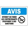 French OSHA “Notice No Smoking All Offenders Will Be Prosecuted” sign in various sizes, materials, languages & optional features