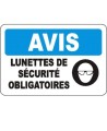 Affiche OSHA «Avis Lunettes de sécurité obligatoires» en français: langues, options, formats & matériaux variés