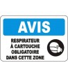 Affiche OSHA «Avis Respirateur à cartouche obligatoire dans cette zone»: langues, options, formats & matériaux variés