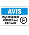 Affiche OSHA «Avis Stationnement réservé aux visiteurs» en français: langues, options, formats & matériaux variés