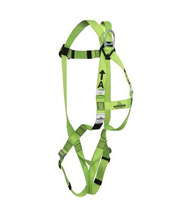 Peakwors compliance polyester safety harness, class A, one D-ring and pass-thru buckles , one size fit all..