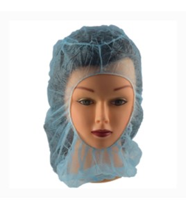 Easy Breezy disposable polypropylene blue balaclava-style hood, one size fit-all, sold by the case of 100 units.