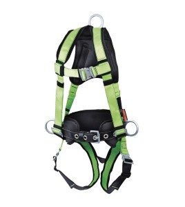 Peakworks Polyester Safety Harness Class A, P, 3 D Rings, Quick-Connect and padded lumbar support