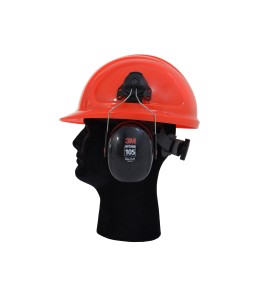 Earmuff PELTOR cap attached, 27 dB, Optime 105, made by 3M.