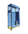 HEPA ZONE 24 containment unit with battery-powered negative pressure air scrubber, for asbestos abatement.