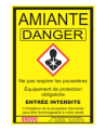 Statutory & compulsory sign for Quebec construction sites involving asbestos related activities. 14"x18.5". Only in French.