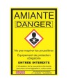 Statutory & compulsory sign for Quebec construction sites involving asbestos related activities. 14"x18.5". Only in French.