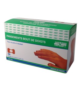 Pansements en tissu élastique pour bouts des doigts, grands, 4.4 x 7.5 cm (1.75 x 3 po), 100/bte.