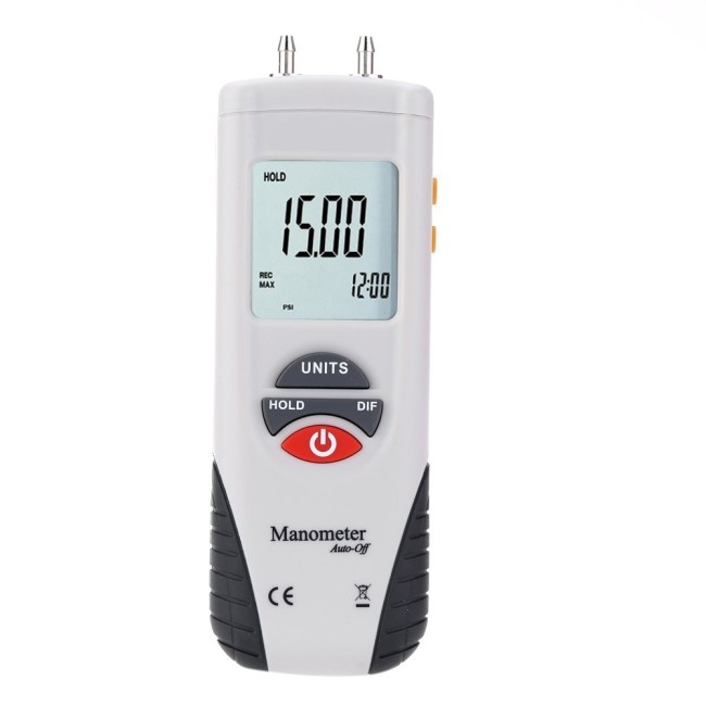 Digital differential pressure gauge for HEPA ZONE 24 portable work enclosure.