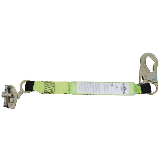 E6 automatic rope grab with panic lock, 2ft. lanyard for 200 to 386 lb workers