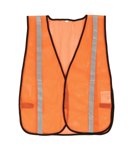 Economical  orange safety vest, one size.