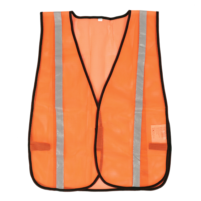 Economical  orange safety vest, one size.