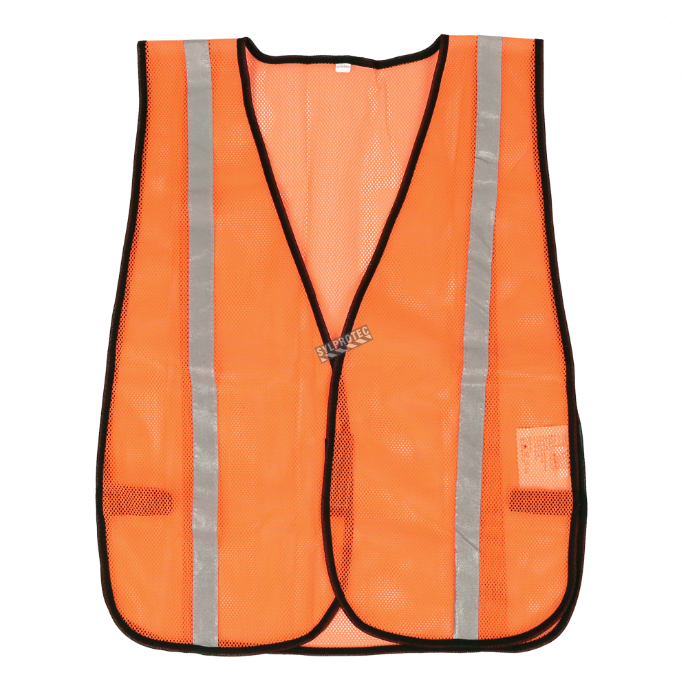 Economical orange safety vest.