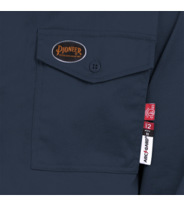 Safety shirt, FR-TECH 7 oz fireproof, navy blue size small to 4XL, Pioneer V2540440, model 7742, sold by unit