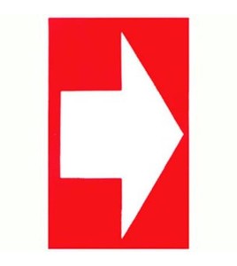 Self-adhesive vinyl arrow sign for custom-made emergency & fire safety signage