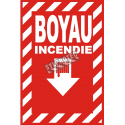 Affiche d’urgence et d’incendie «Feu Boyau» hachuré transversale, en divers formats & matériaux.