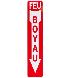 Affiche d’urgence et d’incendie «Feu Boyau» en divers formats, matériaux, langues & éléments optionnels