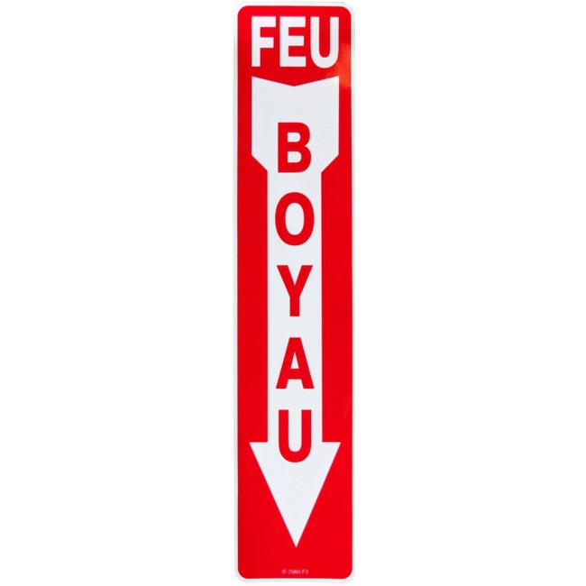 Affiche d’urgence et d’incendie «Feu Boyau» en divers formats, matériaux, langues & éléments optionnels