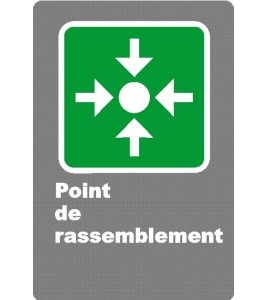 Affiche CSA «Point de rassemblement» laminée anti-UV en français, formats, matériaux & langues variés + options