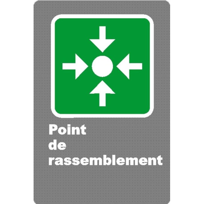 French laminated CSA "Rally Point" sign in various sizes, shapes, materials & languages + options