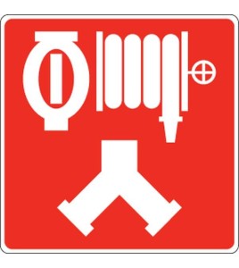 Aluminium sign for fire department combined automatic sprinkler and standpipe or dry riser connection (Siamese)