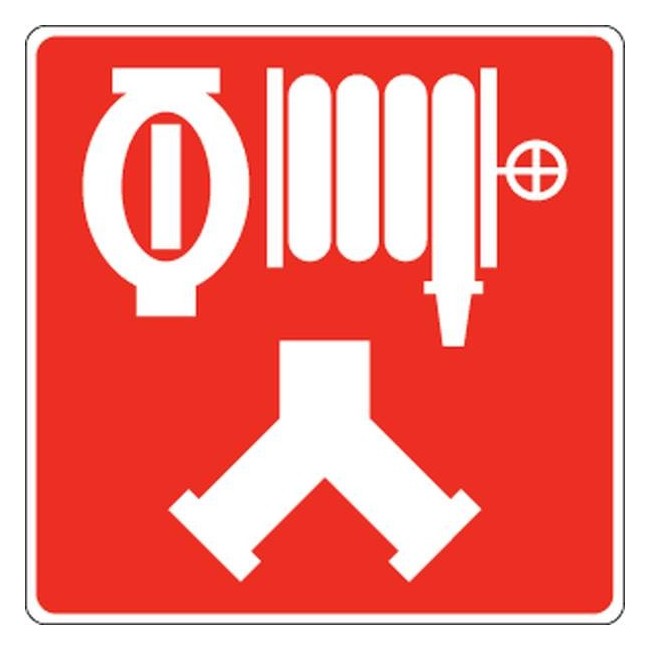 Aluminium sign for fire department combined automatic sprinkler and standpipe or dry riser connection (Siamese)