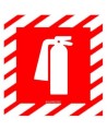 Affiche d’urgence et d’incendie «Extincteur d'incendie à l'intérieur Fire extinguisher inside» en vinyle autocollant