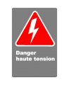 French CSA "Danger High Tension" sign in various sizes, shapes, materials & languages + options