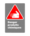 Affiche CSA «Danger produits chimiques» en français: divers formats, matériaux & langues + options