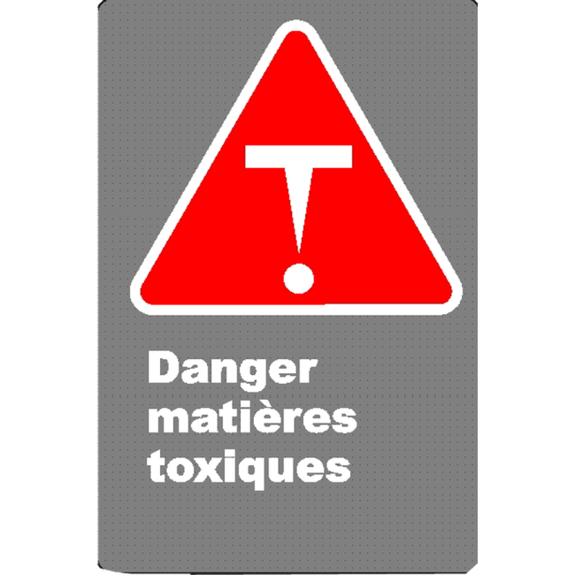 French CSA "Danger Toxic Substances" sign in various sizes, materials & languages + options