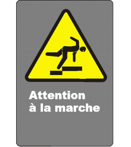 French CSA "Watch Your Step" sign in various sizes, shapes, materials & languages + optional features