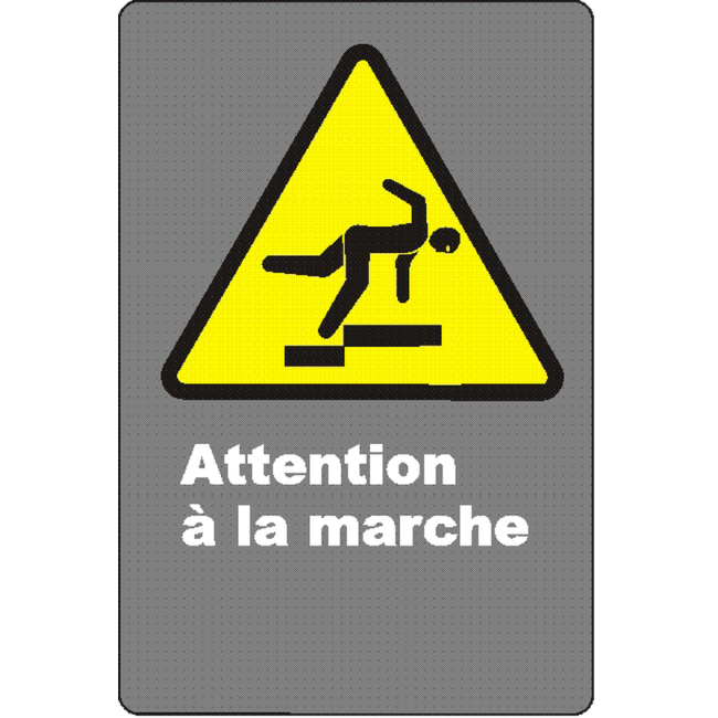 French CSA "Watch Your Step" sign in various sizes, shapes, materials & languages + optional features