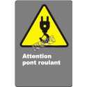 Affiche CDN «Attention pont roulant» de langue française: langues, formats & matériaux divers + options