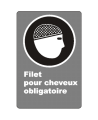 French CSA "Hairnet Mandatory" sign in various sizes, shapes, materials & languages + optional features